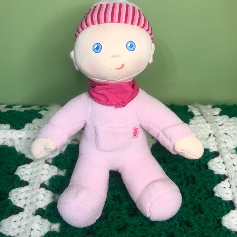 Haba German Pink Doll Plush Soft Toy Stuffed Baby‎ 9"